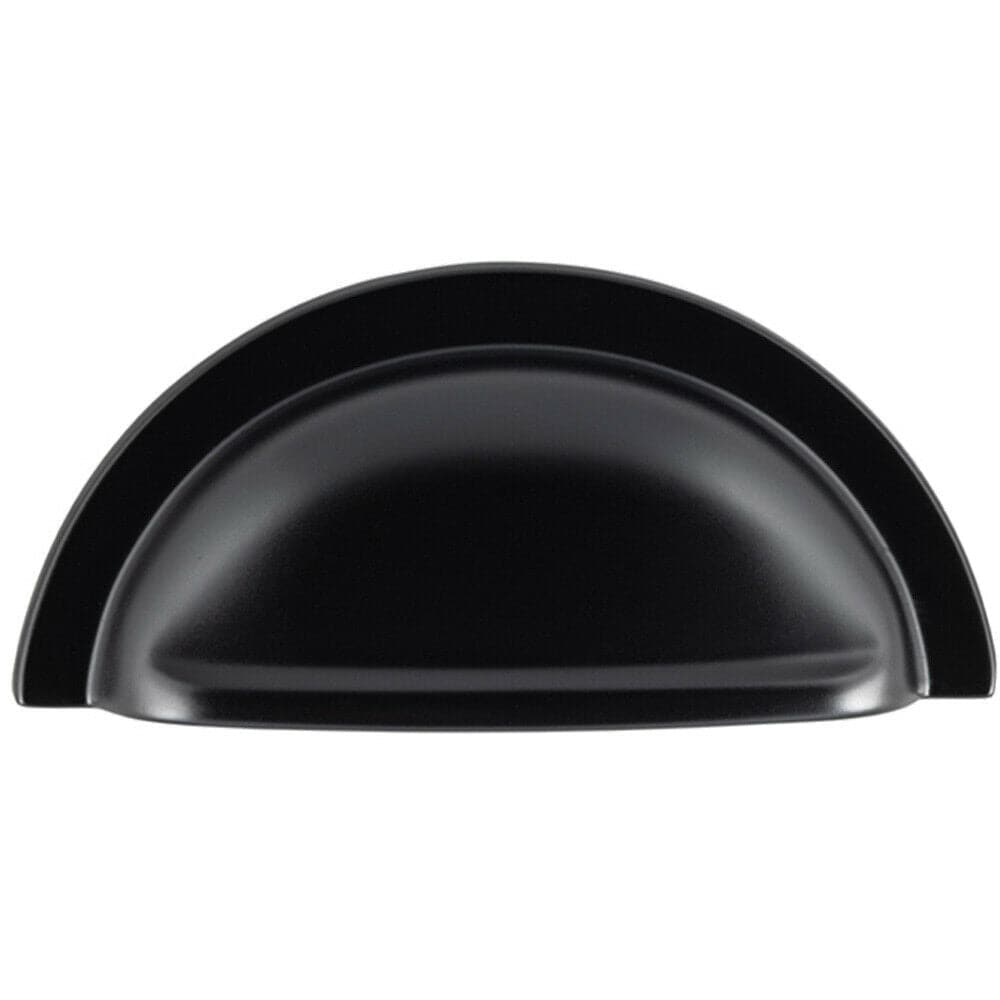 Loops Cabinet Cup Pull Handle 91 x 45mm 76mm Fixing Centres Matt Black