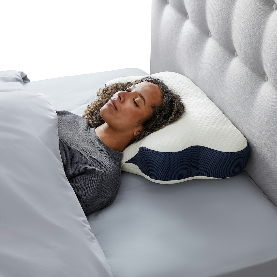 image 1 of Silentnight Sleep Therapy Neck Support Pillow, Ergonomic, Breathable, Pain and Stiffness Relief