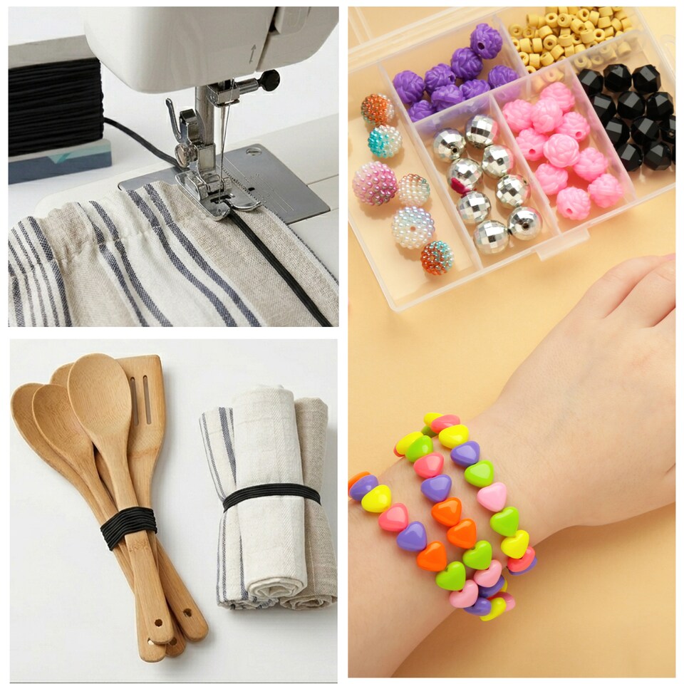 image 1 of 1.5mm Elastic Band, Soft Durable and Stretchable Material - 25 Metres