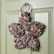 image 3 of 35cm Frosted Hanging Christmas Star Wreath with Red Jingle Bells & Wooden Stars