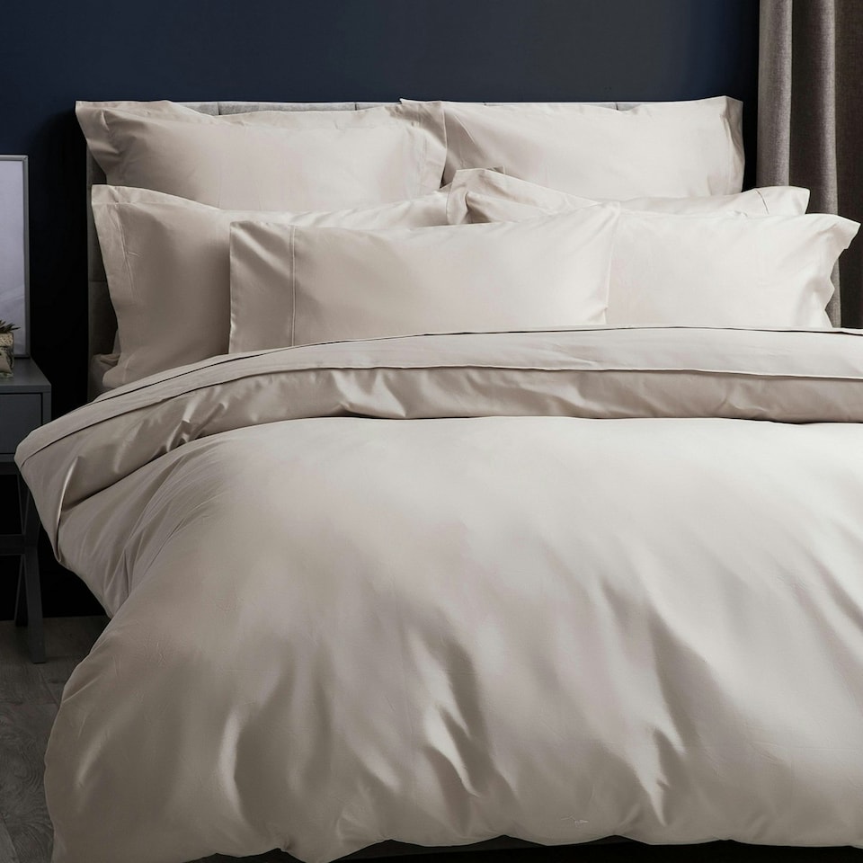 image 1 of Belledorm Pima Cotton 450 Thread Count Duvet Cover - Oyster - Superking