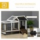 image 4 of PawHut Rabbit Hutch, Guinea Pig Cage with Wheels, Outdoor/Indoor, Brown