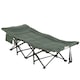 image 1 of Outsunny Camping Bed w/ Carry Bag, Magazine Bag & Cup Holder, Grey