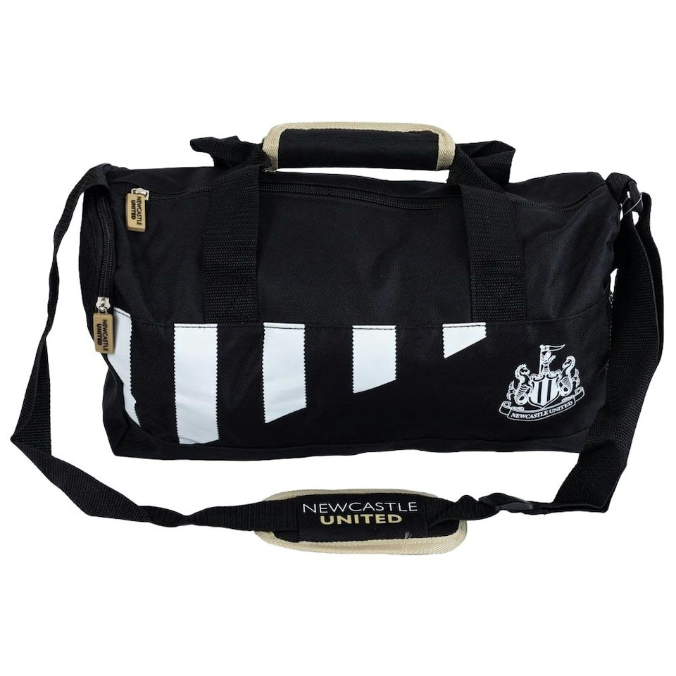 Newcastle United FC Stripe Duffle Bag - Black/White - One Size (UTBS4443)