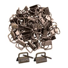 25mm Lanyard Keychain Hardware Fob Key Ring with Ring Clamps - 5pcs