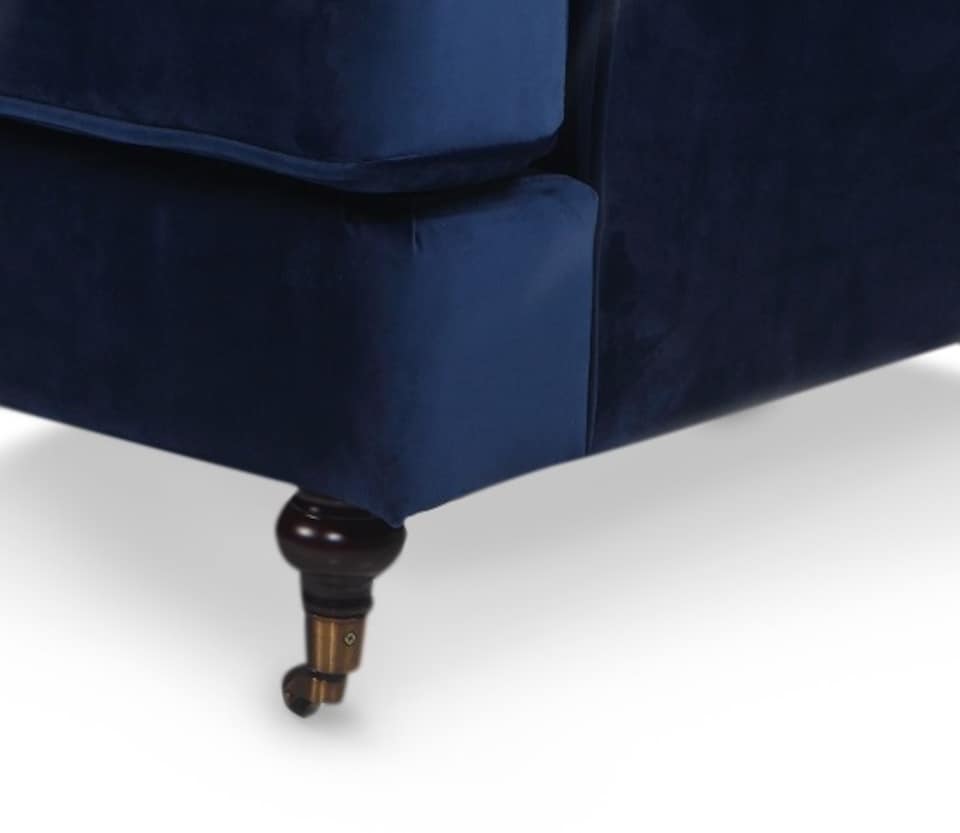 image 1 of Velvet Marine Blue 1 Seater Bella Sofa ASTBURY