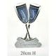 image 1 of Juliana 2 Tone Silver Plated Frame Champagne Flutes On Your Engagement