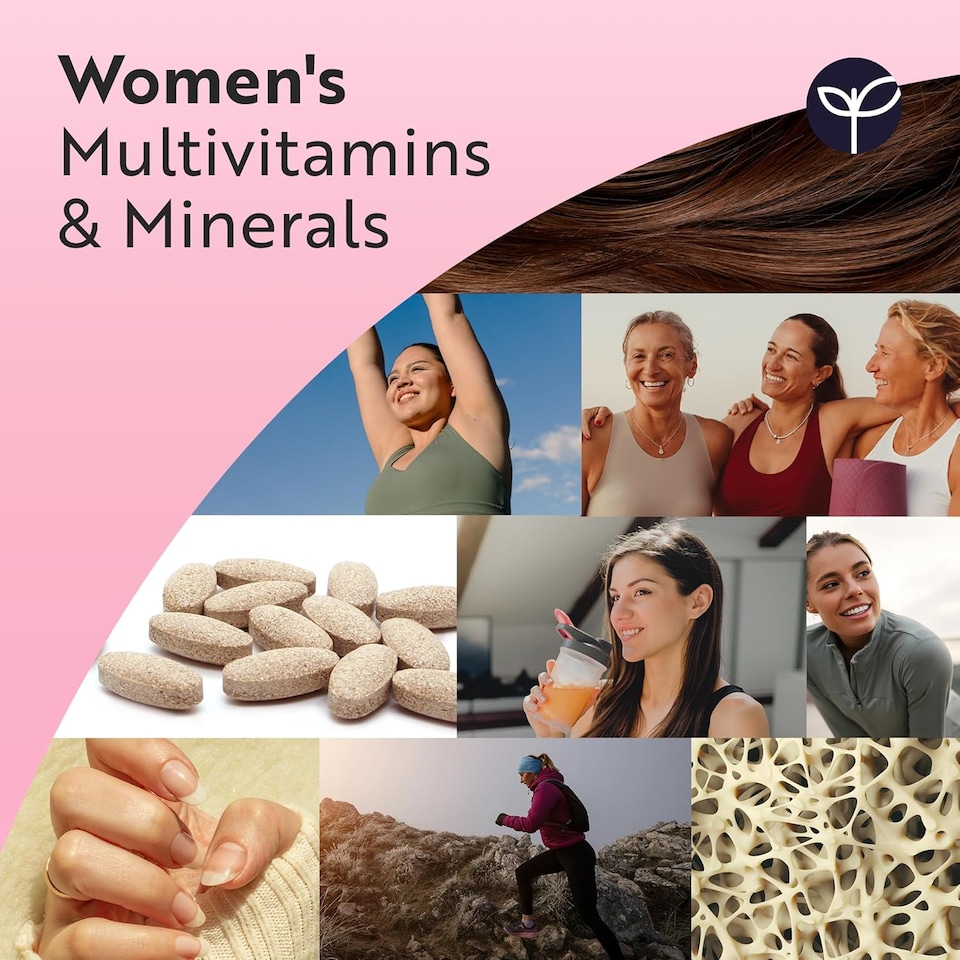 image 1 of Nutravita Women's Multivitamins and Minerals - 24 Essential Active Vitamins and Minerals with Hyaluronic Acid - Made in The UK - 180 Vegan Tablets