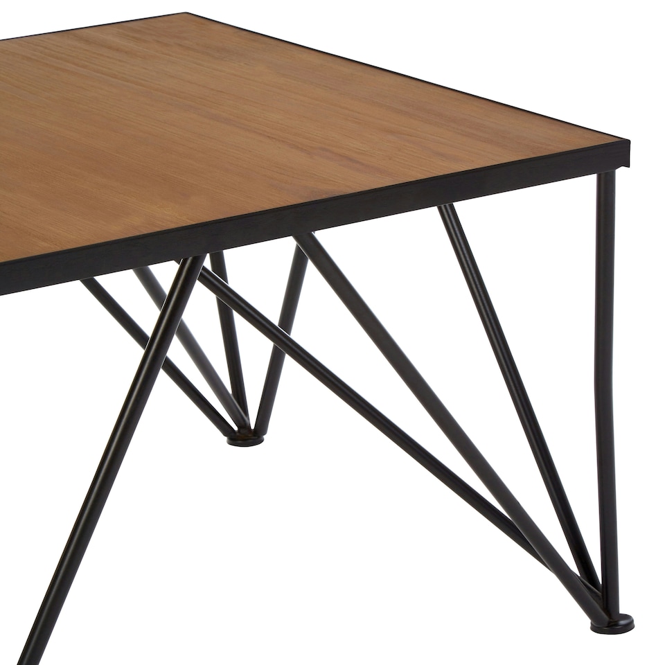 image 1 of Interiors by Premier Square Side Table, Wood Metal Side Table, Industrial Side Table, Wood Top Side Table, Black Iron Side Table