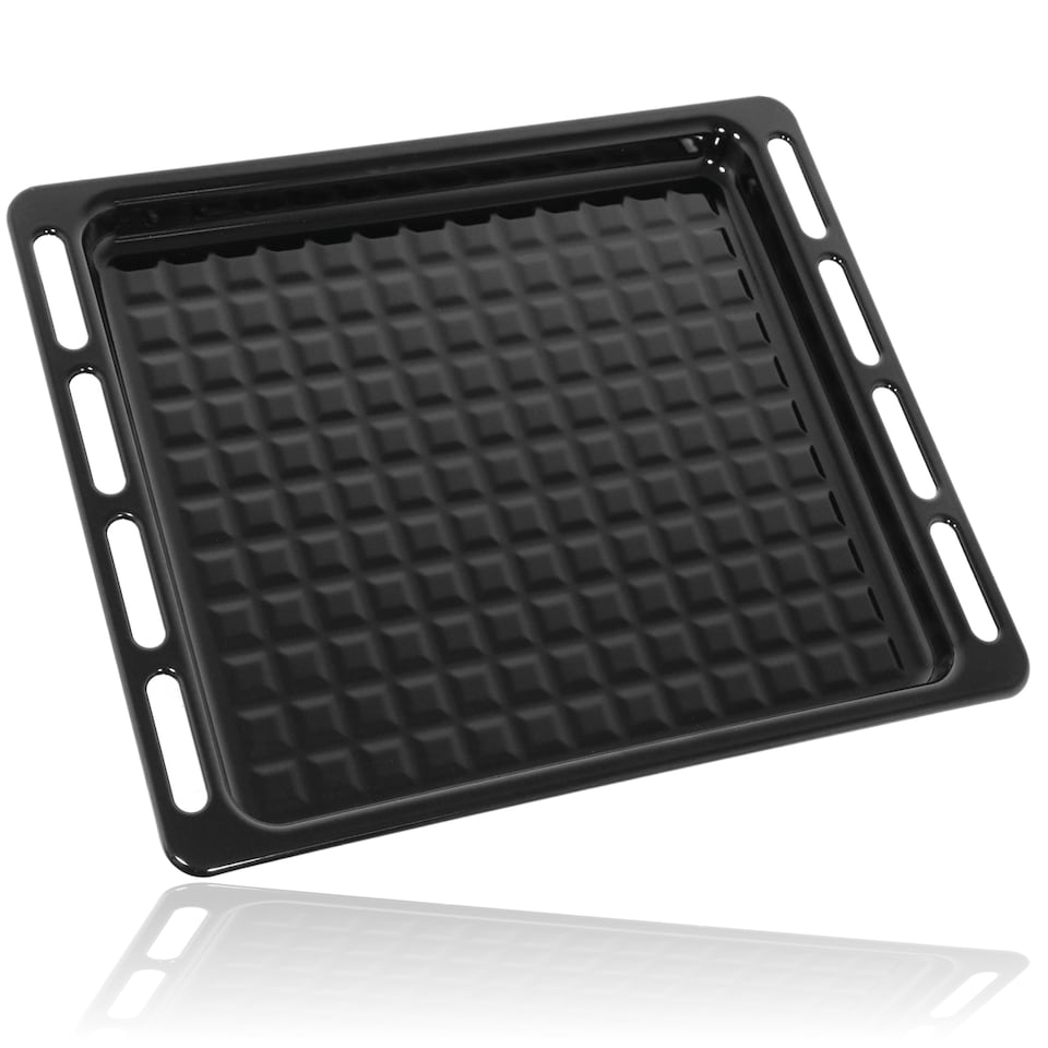 image 1 of SPARES2GO Oven Roasting Pan Crisper Tray UNIVERSAL Full Width Bottom Base 476mm x 374mm