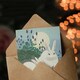image 3 of Happy Birthday Ohara Koson Rabbits Vintage Japanese Birthday Card