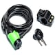 image 1 of Sport Direct 10mm x 185cm Steel Bicycle Bike LED Cable Lock With Keys & Bracket Black