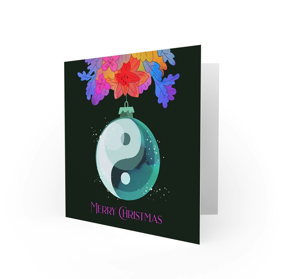 image 1 of Chinese Yin Yang Bauble Modern Christmas Card