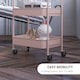 image 4 of HOMCOM 3-tier Storage Trolley on Wheels, Metal Storage Cart, Rolling Ultility Cart with 3 Mesh Baskets for Living Room, Kitchen, Pink