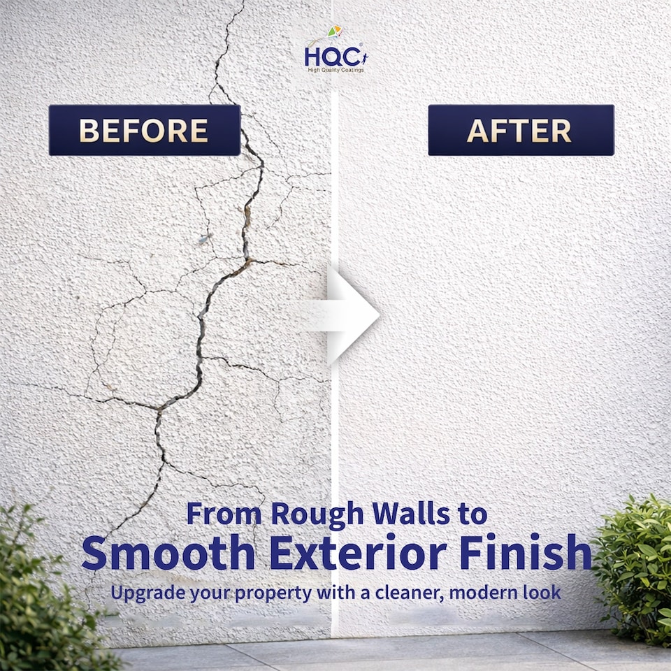 image 1 of HQC Smooth Masonry Paint -  Weatherproof & Long-lasting Protection For All Exterior Walls - Magnolia - 2.5L