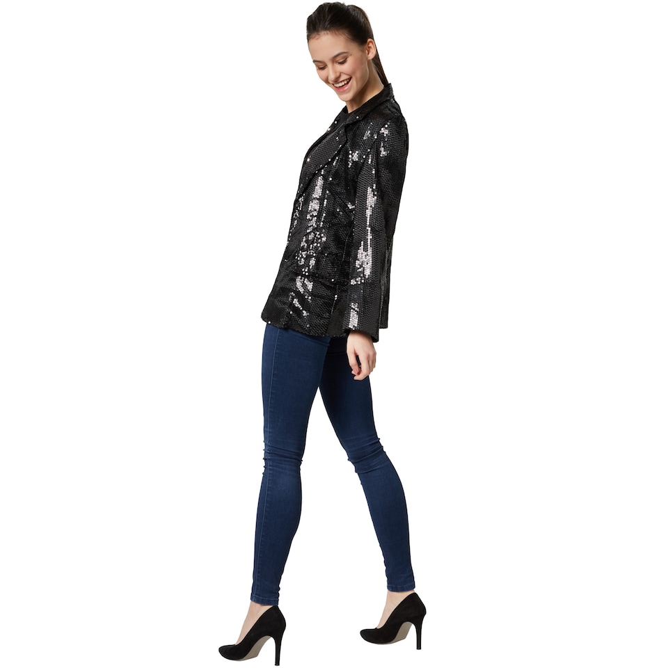 image 1 of Womens sequin jacket | Black | black | 1