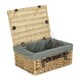 image 1 of 40cm Buff Wicker Picnic Basket with Lining | Grey | Grey | One Size