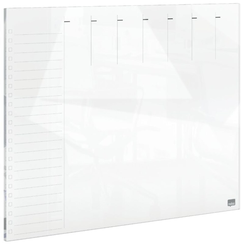 Nobo Glass Weekly Planner Whiteboard 430x560mm White 1915602