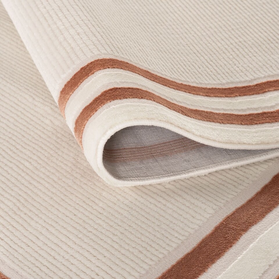 image 1 of The Rugs Carmel Collection Bordered Area Floor Rug Runner Soft Pile Living Room Bedroom