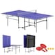 image 1 of SPORTNOW 9FT Holding Tennis Table with Four Wheels, for Indoors, Blue