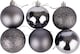 image 3 of 10cm/6Pcs Christmas Baubles Shatterproof Dark Grey,Tree Decorations