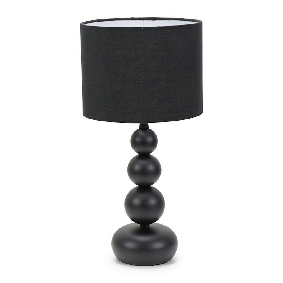 image 1 of ValueLights Marissa Black Stacked Ball Table Lamp Light