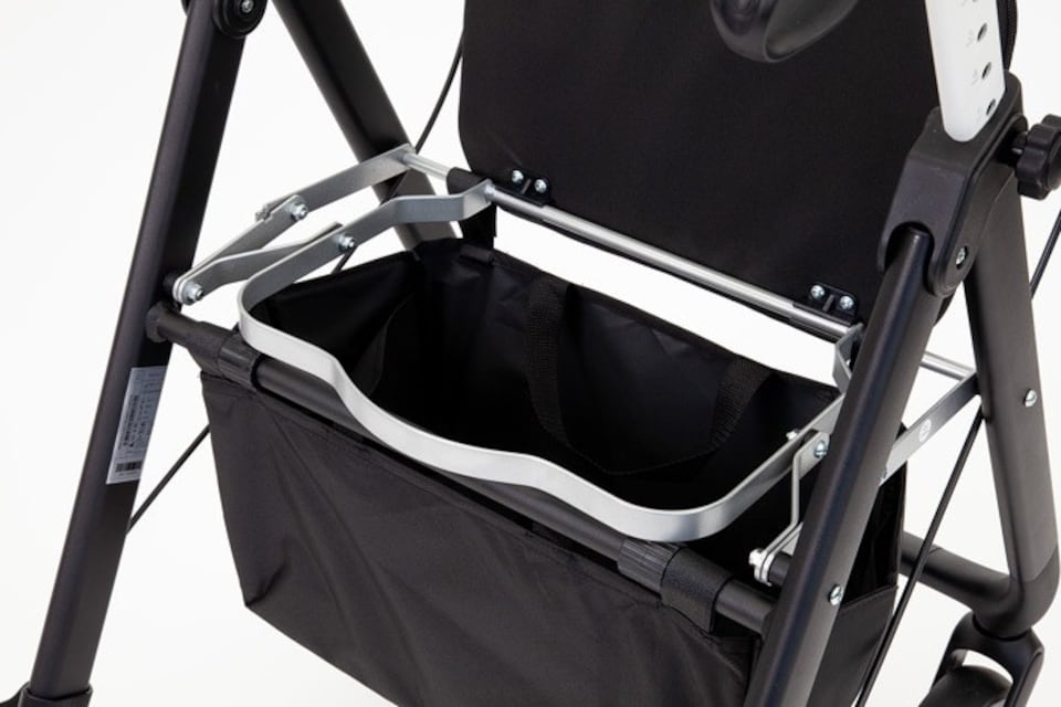 image 1 of TRP7 Lightweight Rollator Walker with Seat, Bag & Backrest - Black, 4-Wheeled 150kg Capacity