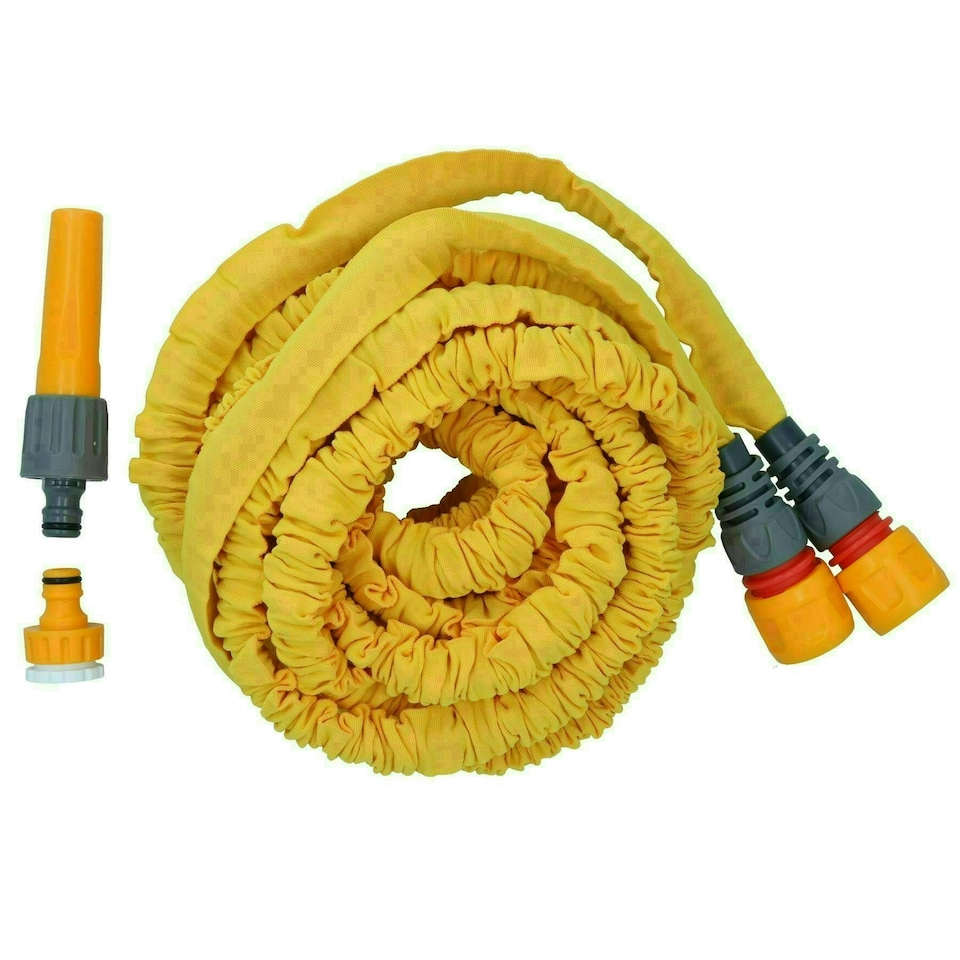 image 1 of Hozelock Superhoze Expanding Garden Hose Watering Pipe Kink Free 15mtr Yellow