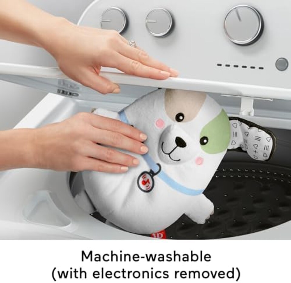 image 1 of Fisher Price Calming Vibes Puppy Soother Plush Sound Machine For Newborns