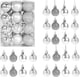 image 1 of 30mm/12Pcs Christmas Baubles Shatterproof Silver,Tree Decorations
