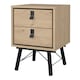 image 3 of Ry Bedside Cabinet 2 Drawer Jackson Hickory Oak