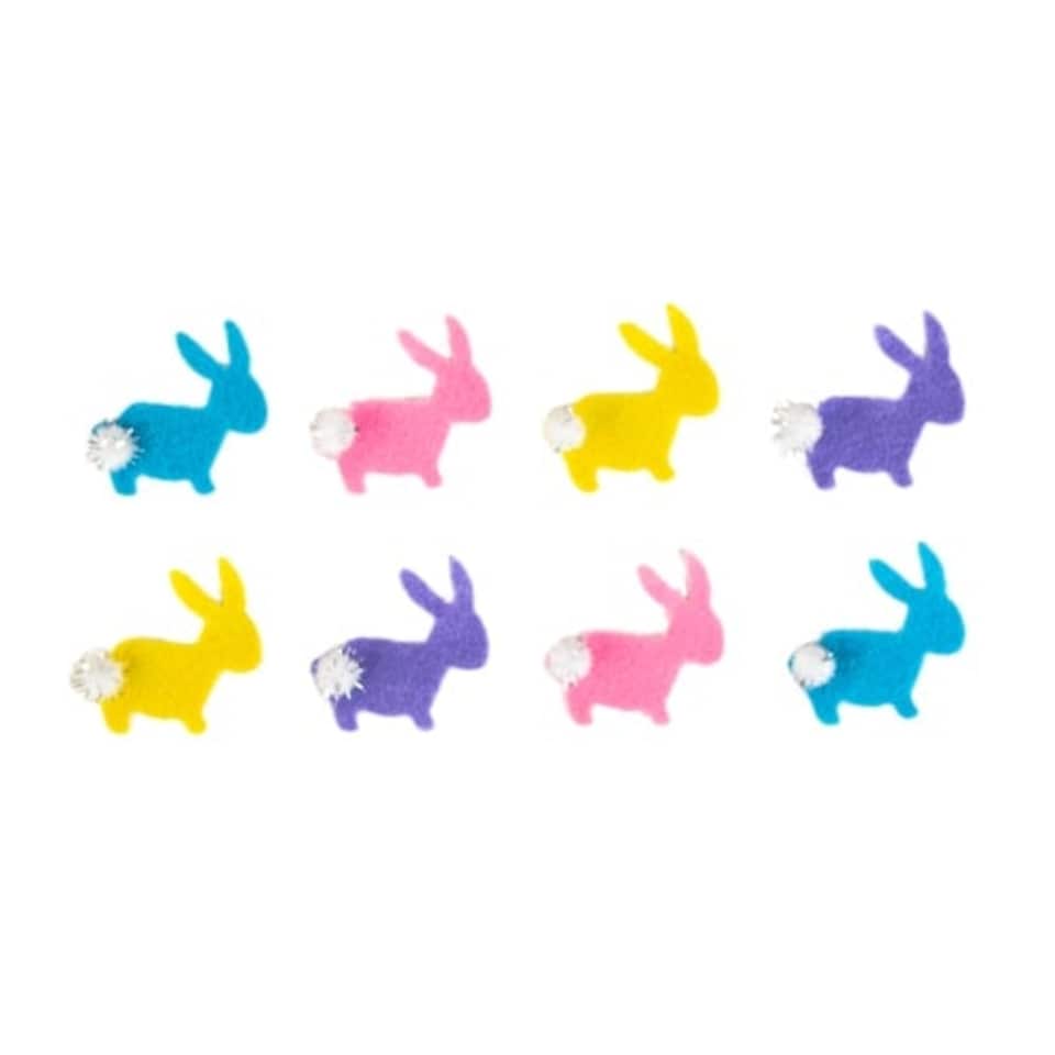 image 1 of Assorted Easter Self Adhesive Bonnet Embellishments - Pack of 8