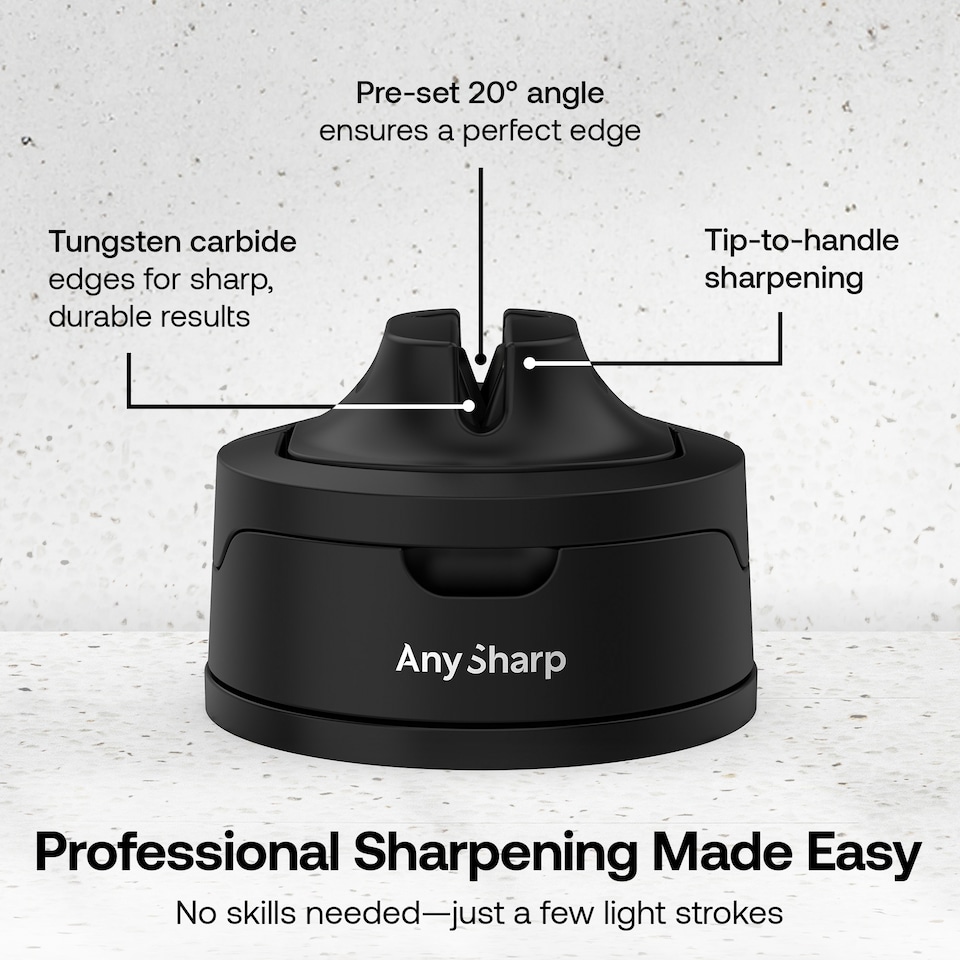 image 1 of AnySharp Safer Hands-Free Knife Sharpener | Black | Evo Black