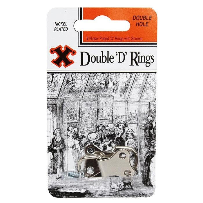 X Nickel Plated Double D Rings Blister 2pk - One Colour - One Size
