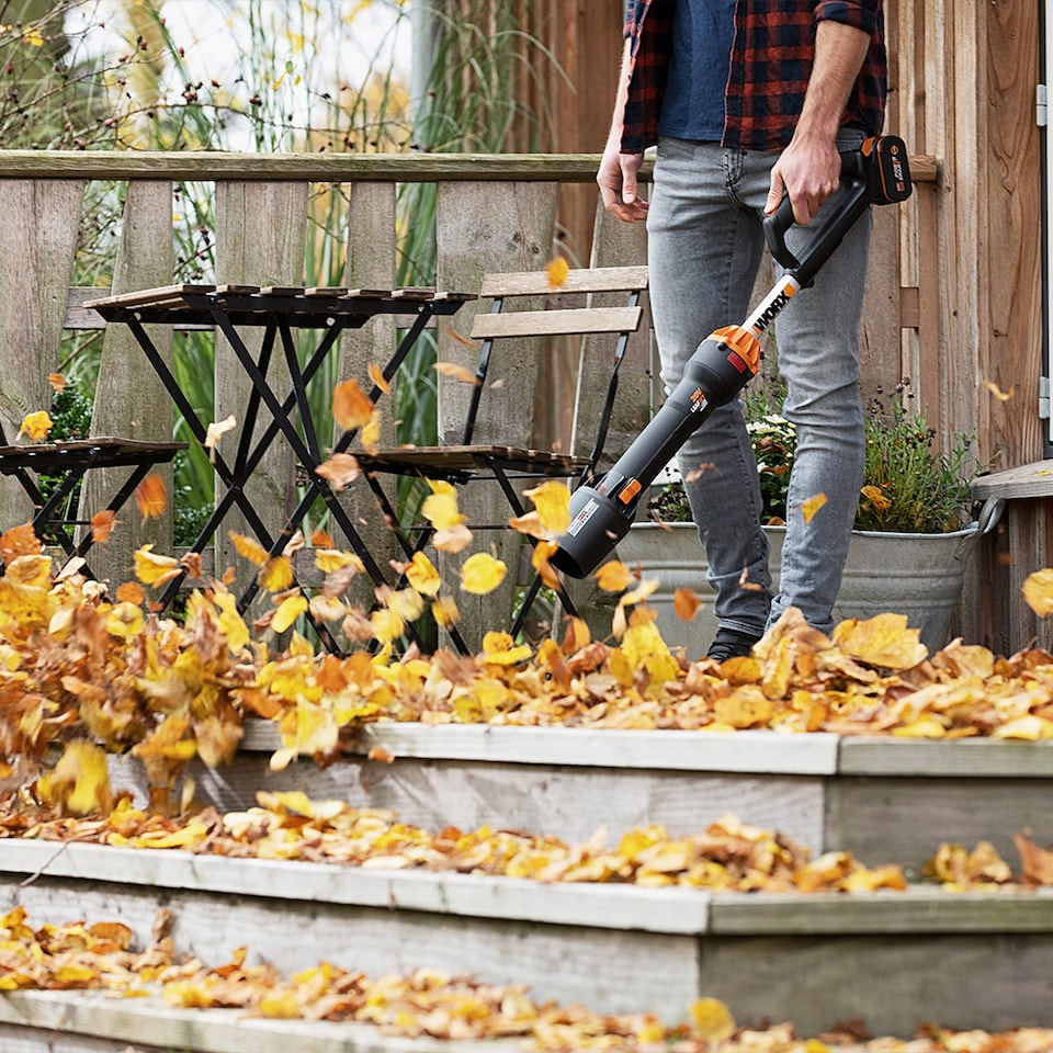 image 1 of WORX Nitro 20V Cordless Leaf Blower, 1pc 4.0AH Battery, Charger Included, 2-Speed Control, Brushless Motor 2.0 WG543E