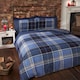 image 6 of Argyle Design Tartan Polyester Duvet Set With Pillowcase Grey | Single