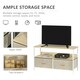 image 4 of HOMCOM TV Cabinet, TV Console Unit with 2 Foldable Linen Drawers Maple Colour