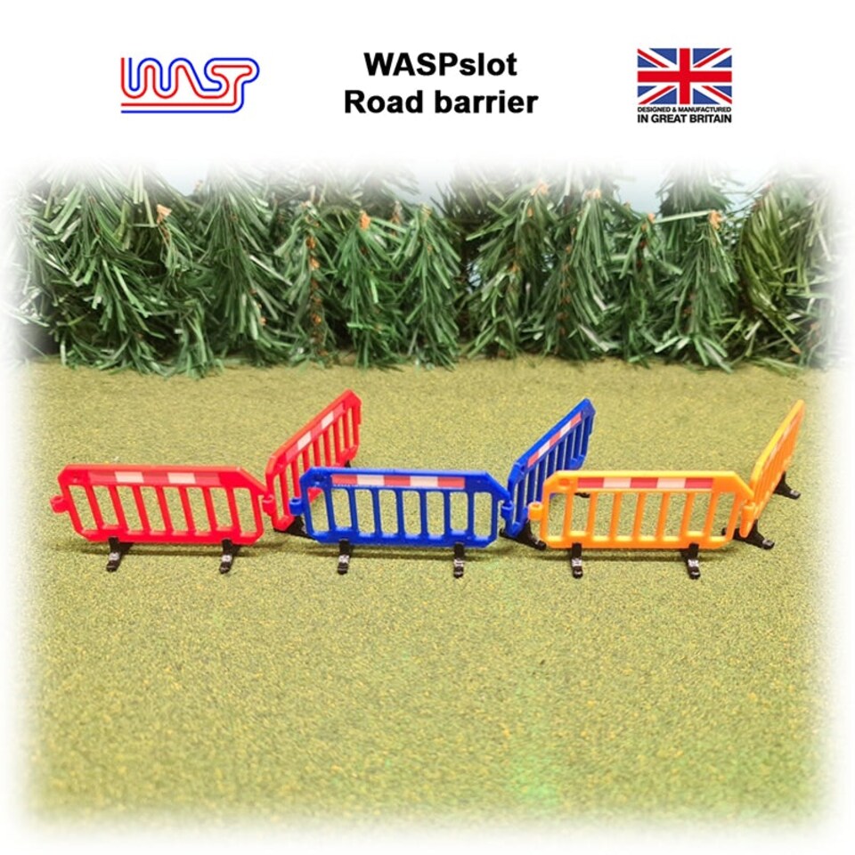 image 1 of Slot Car Trackside Scenery Yellow Road Barriers x 8 1:32 Scale WASP