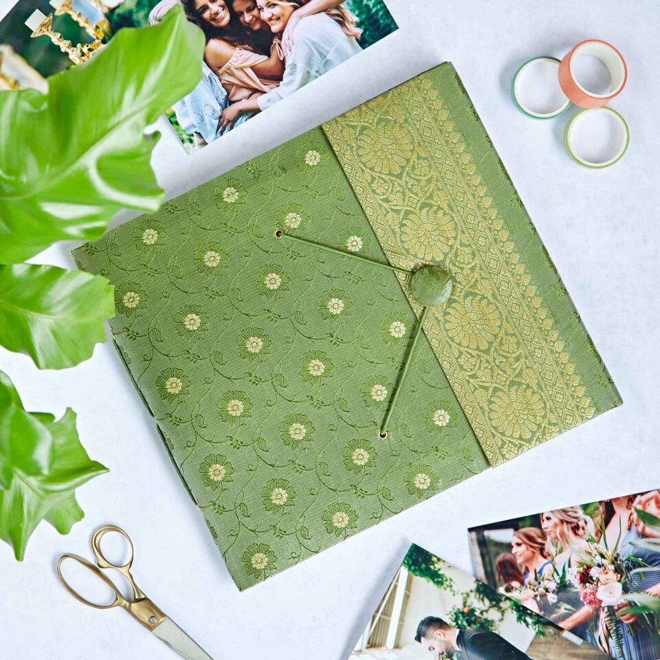 image 1 of Large Sari Fabric Photo Album