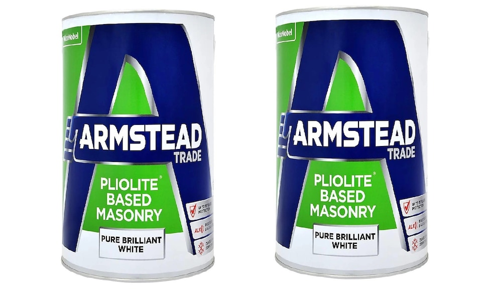 image 1 of Armstead Pliolite Masonry Paint - Brilliant White - 5L - Pack of 2
