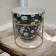 image 3 of Flower Print Design Planter on Stand - L13 x W13 x H13 cm Blue