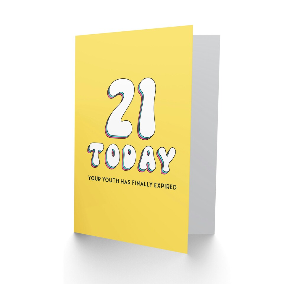 image 1 of 21st Youth Expired 21 Year Old Milestone Her Birthday Card