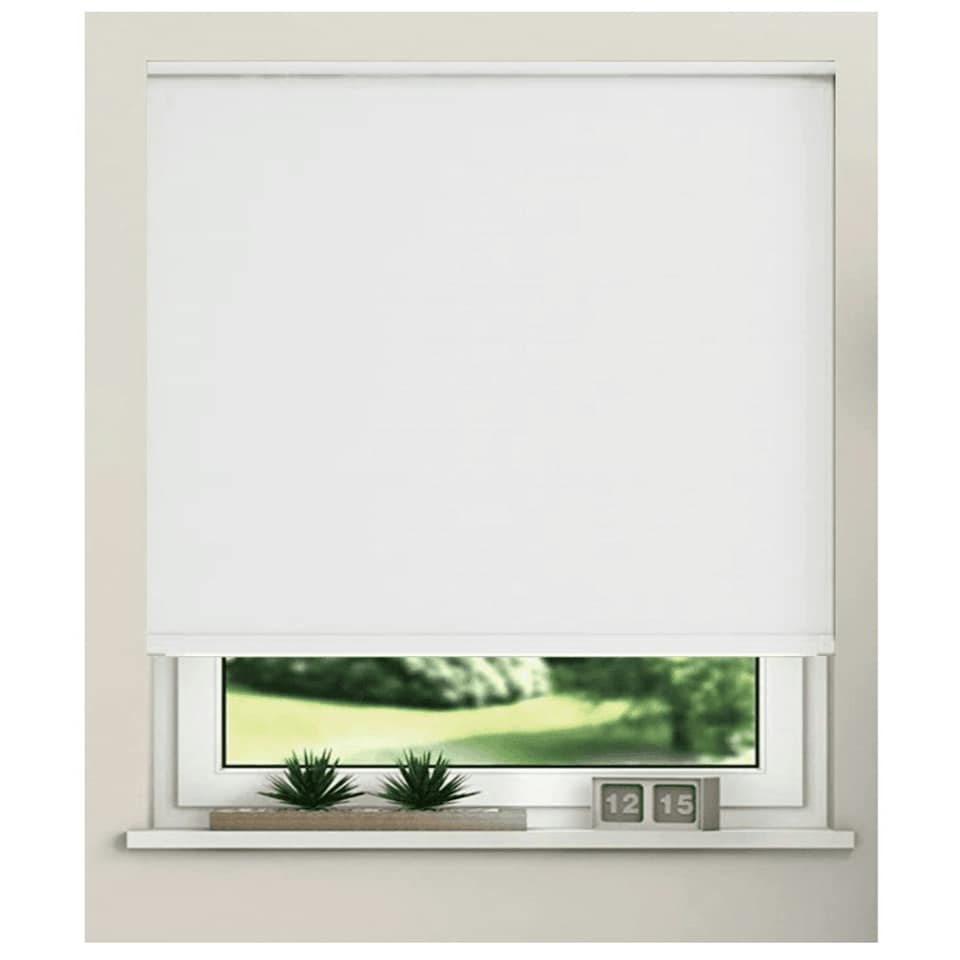 image 1 of 80cm White Trimmable Thermal Blackout Roller Blinds Grey | Grey