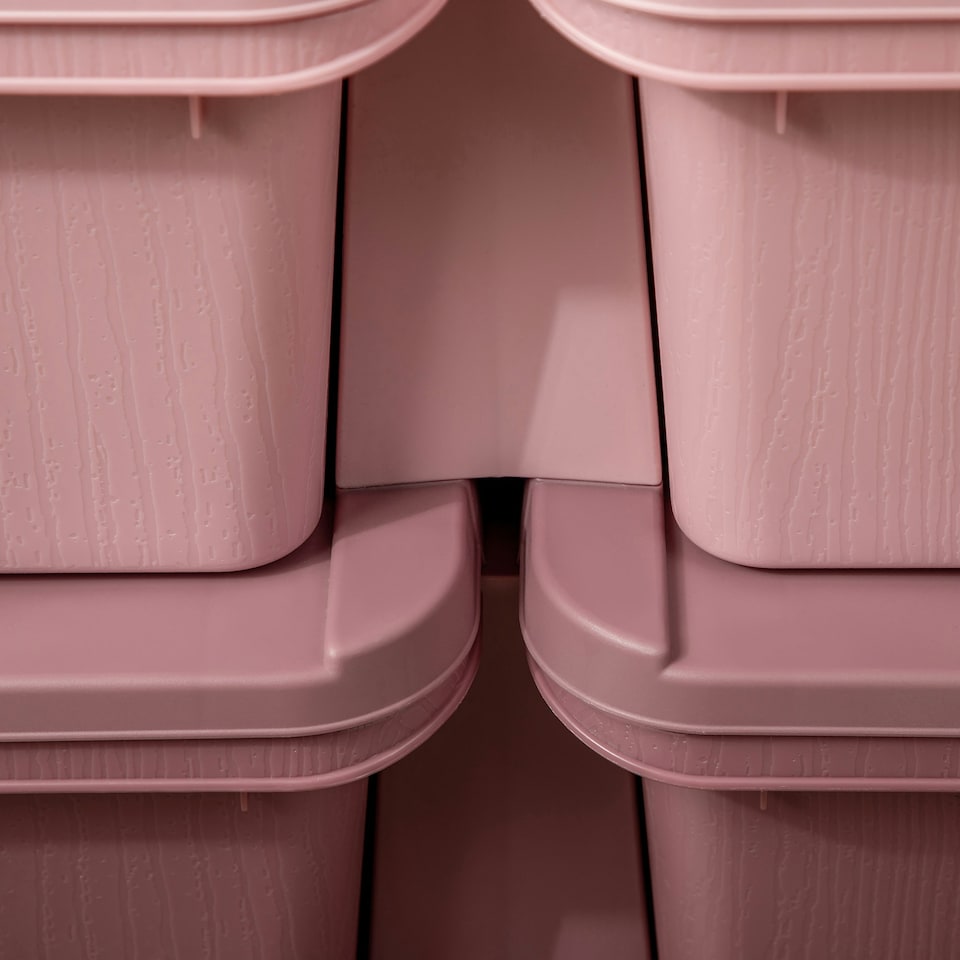image 1 of HOMCOM Kids Storage Units with Drawers 3 Tier Chest Dresser Tower Pink