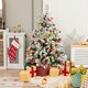 image 5 of COSTWAY 4.5FT Artificial Christmas Tree Flocked Xmas Tree Green | One Size