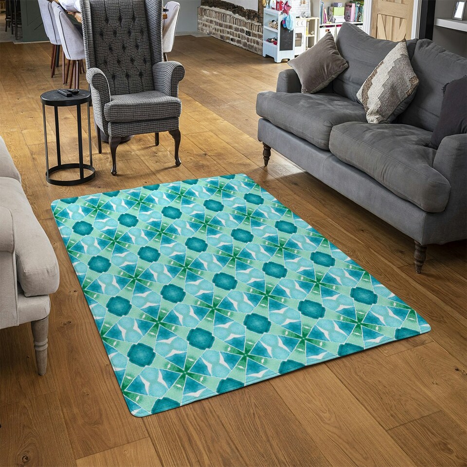 image 1 of Green cool boho chic summer (Rug) Green | Medium: 80x150cm
