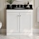 image 2 of Balterley Swynnerton Traditional 2 Door Floor Standing Vanity Unit with Marble Basin, Satin White, 800mm