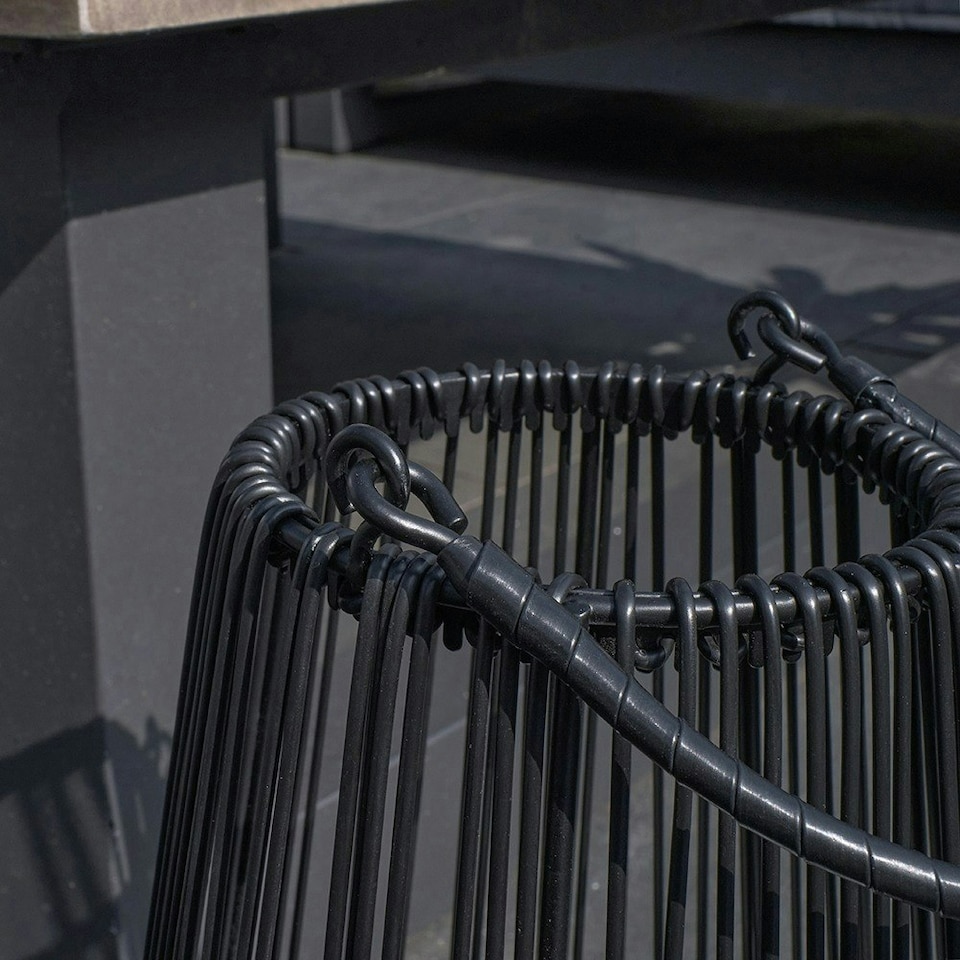 image 1 of ValueLights Vase Shaped Wire Basket Lantern 2 Pack Black Outdoor Decorative Light