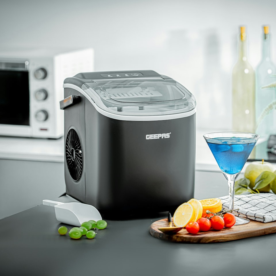 image 1 of GEEPAS Ice Cube Maker | Compact Portable Countertop Ice Maker Machine|Black