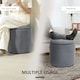 image 6 of HOMCOM Fabric Storage Ottoman with Removable Lid, Set of 2, Light Grey Grey